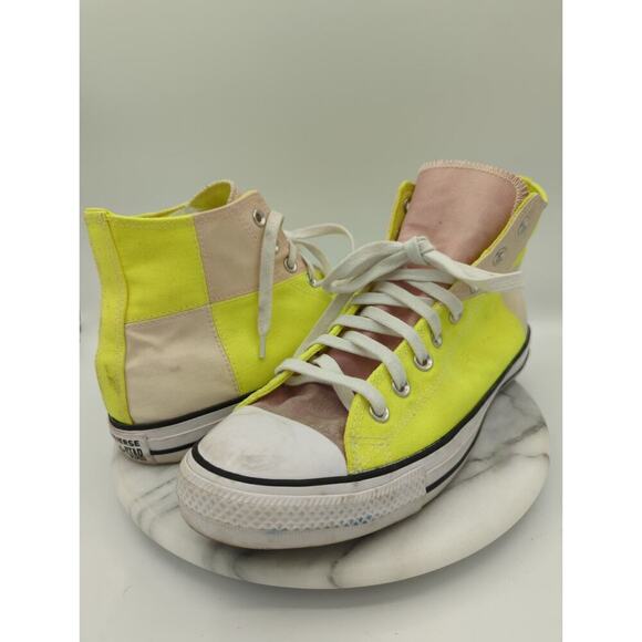 Converse All Star High Tops M 11.5 W 13.5 Yellow Tan Color Block UV Color Change - Picture 1 of 16